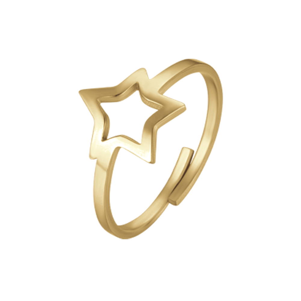 ANELLO DONNA IN ACCIAIO IP GOLD CON STELLA