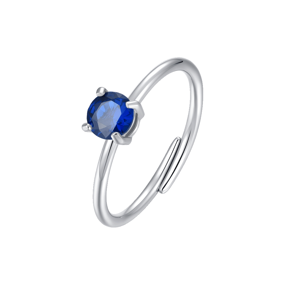 ANELLO DONNA IN ACCIAIO ZIRCONE BLU
