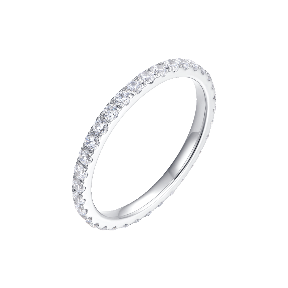 ANELLO DONNA IN ACCIAIO CON CRISTALLI BIANCHI