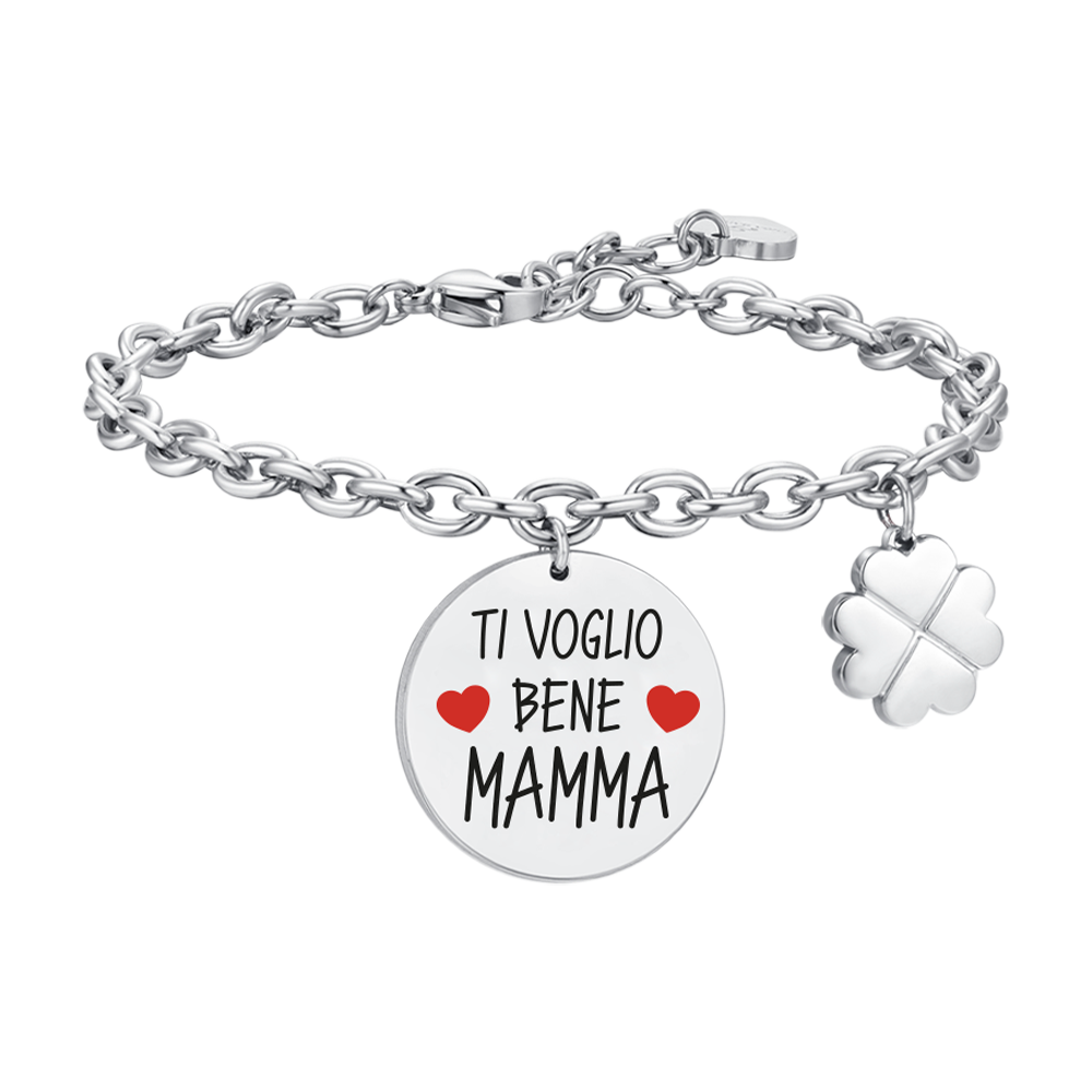 BRACCIALE DONNA IN ACCIAIO TI VOGLIO BENE MAMMA