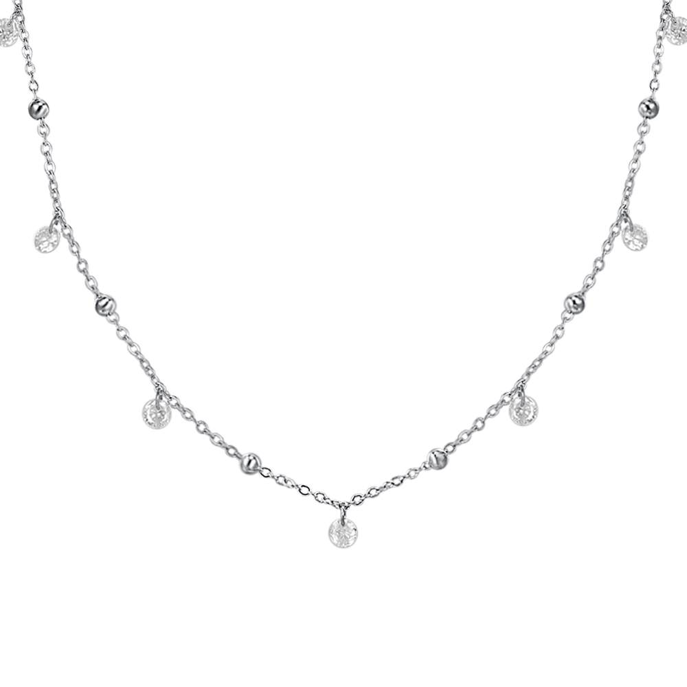 COLLANA DONNA IN ACCIAIO CON ZIRCONI BIANCHI