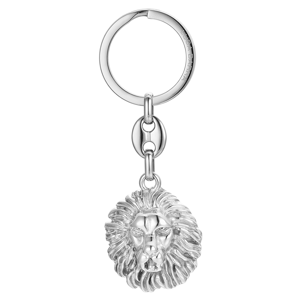 PORTACHIAVI UOMO IN ACCIAIO TESTA DI LEONE