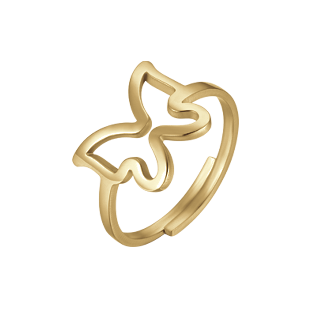 ANELLO DONNA IN ACCIAIO IP GOLD CON FARFALLA