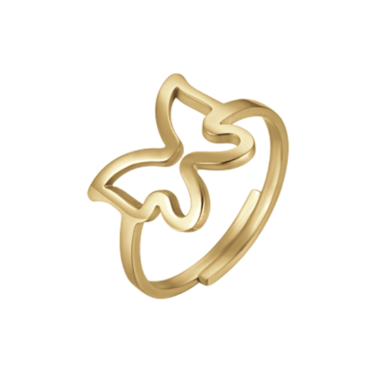 ANELLO DONNA IN ACCIAIO IP GOLD CON FARFALLA