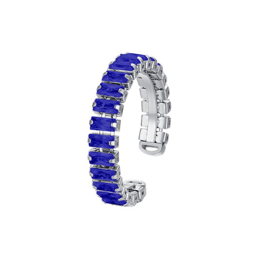 ANELLO DONNA IN ACCIAIO APERTO CON CRISTALLI BLU