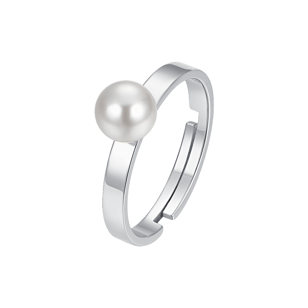 ANELLO DONNA IN ACCIAIO CON PERLA SINTETICA