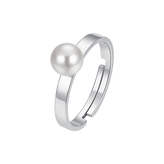 ANELLO DONNA IN ACCIAIO CON PERLA SINTETICA