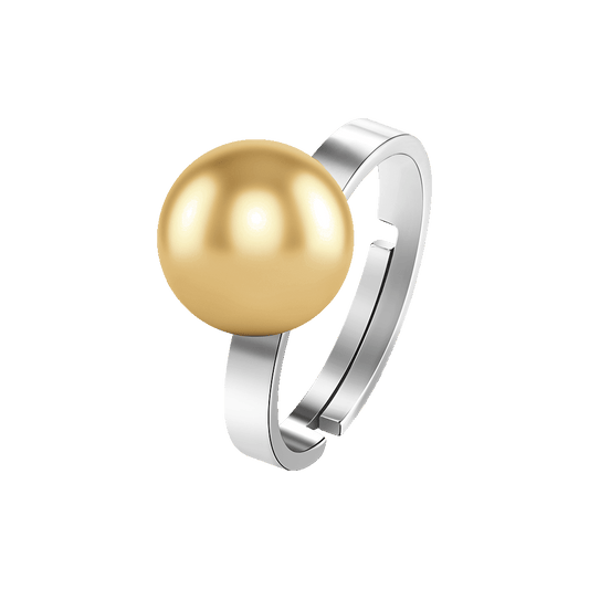 ANELLO DONNA IN ACCIAIO CON SFERA IN ACCIAIO IP GOLD