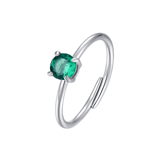 ANELLO DONNA IN ACCIAIO   ZIRCONE VERDE