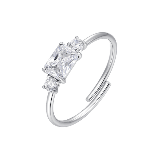 ANELLO DONNA IN ACCIAIO CON ZIRCONI BIANCHI