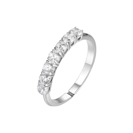 ANELLO DONNA IN ACCIAIO CON ZIRCONI BIANCHI MISURA M