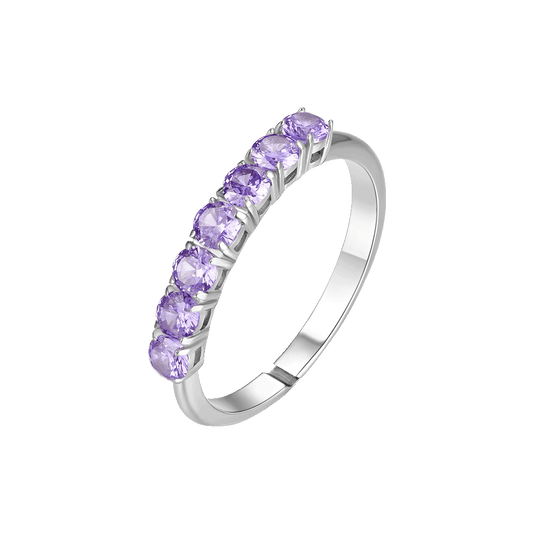 ANELLO DONNA IN ACCIAIO CON ZIRCONI VIOLA MISURA M