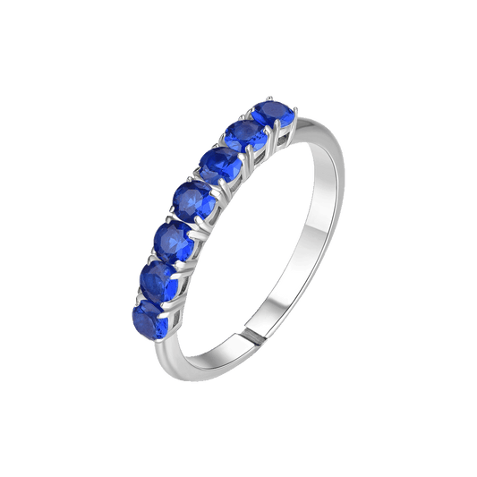 ANELLO DONNA IN ACCIAIO CON ZIRCONI BLU MISURA M