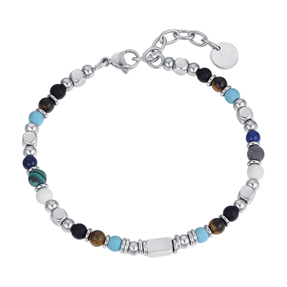 BRACCIALE UOMO IN ACCIAIO CON OCCHIO DI TIGRE