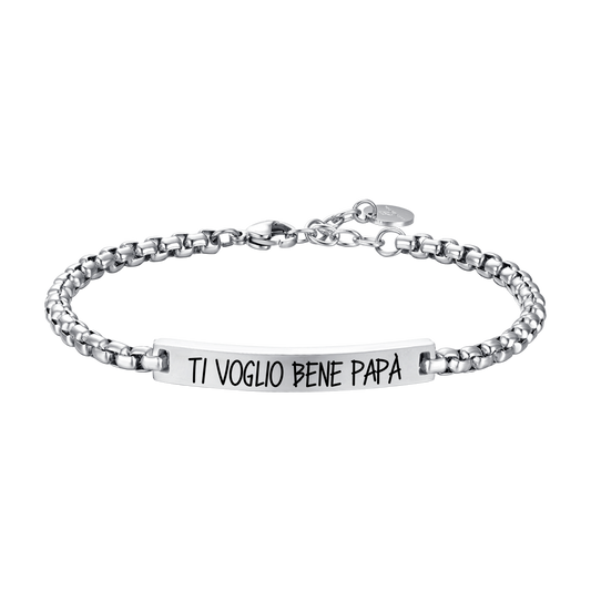 BRACCIALE UOMO IN ACCIAIO TI VOGLIO BENE PAPA'