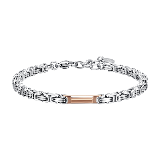 BRACCIALE UOMO IN ACCIAIO ELEMENTO IP ROSE