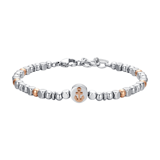 BRACCIALE UOMO IN ACCIAIO ANCORA IP ROSE GOLD
