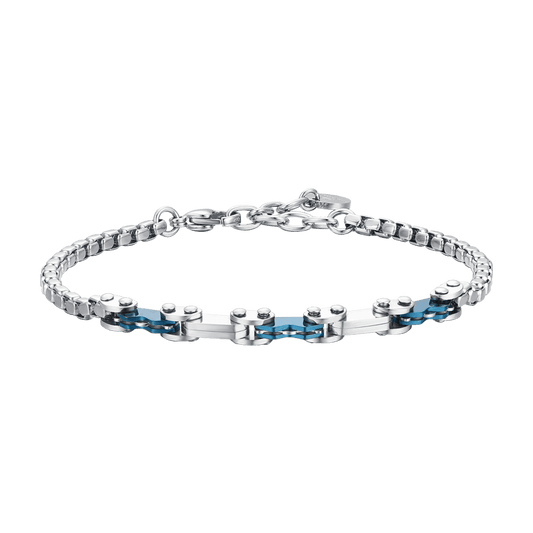 BRACCIALE UOMO IN ACCIAIO CON ELEMENTI IP BLU