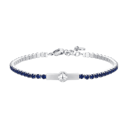 BRACCIALE TENNIS UOMO ROSA DEI VENTI E ZIRCONI BLU