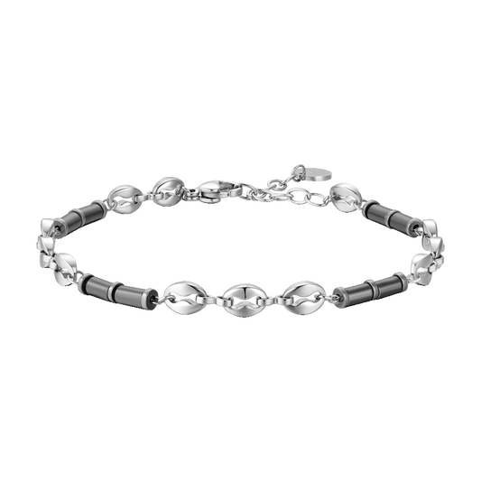 BRACCIALE UOMO IN ACCIAIO CON EMATITE GRIGIA