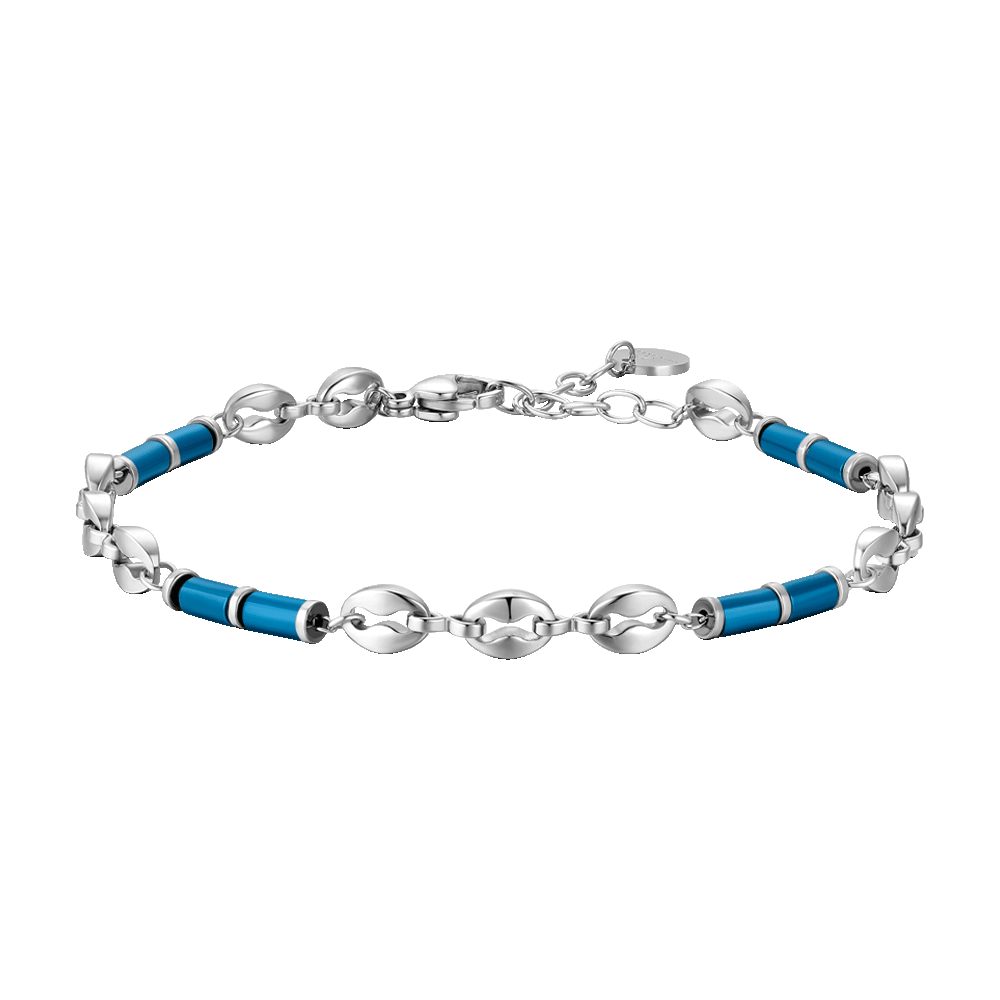 BRACCIALE UOMO IN ACCIAIO CON EMATITE BLU