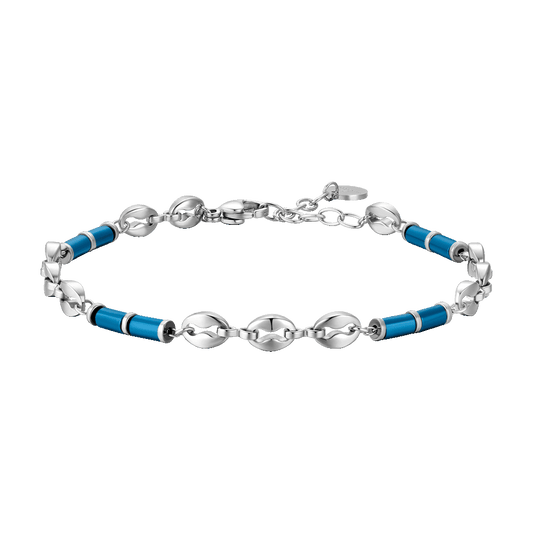 BRACCIALE UOMO IN ACCIAIO CON EMATITE BLU