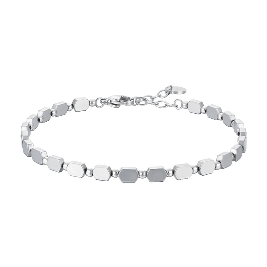 BRACCIALE UOMO IN ACCIAIO CON EMATITE SILVER