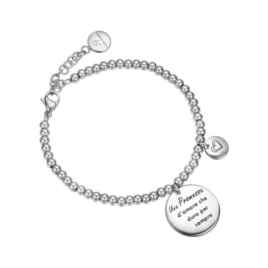 BRACCIALE IN ACCIAIO UNA PROMESSA D'AMORE CHE DURA PER SEMPRE