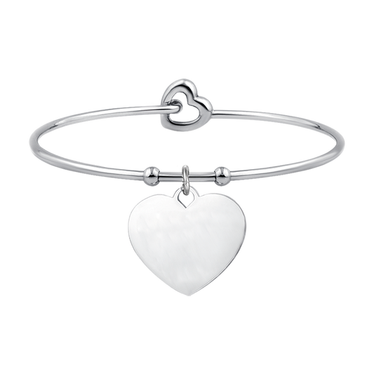BRACCIALE DONNA PERSONALIZZATO IN ACCIAIO CON CUORE