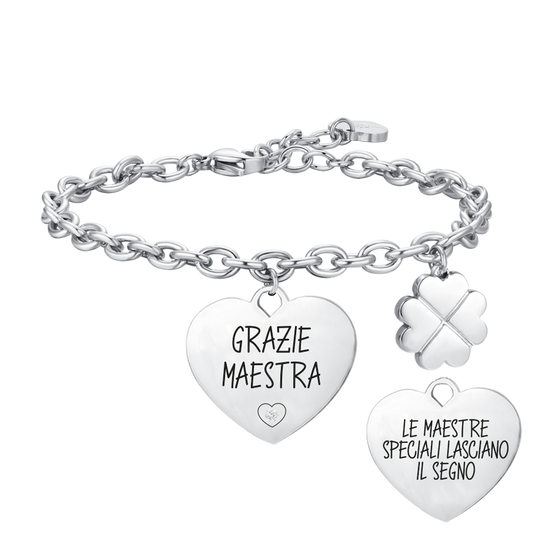 BRACCIALE DONNA IN ACCIAIO GRAZIE MAESTRA