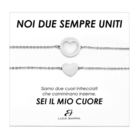 BRACCIALI DONNA IN ACCIAIO CON CUORI