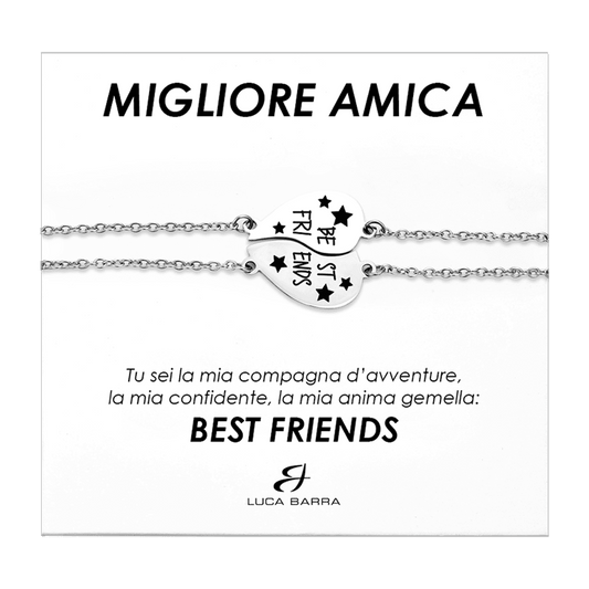 BRACCIALI DONNA IN ACCIAIO MEZZO CUORE BEST FRIENDS
