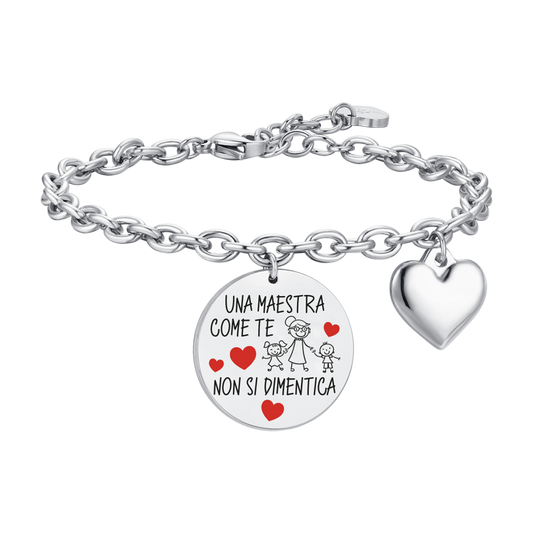 BRACCIALE DONNA IN ACCIAIO UNA MAESTRA COME TE NON SI DIMENTICA