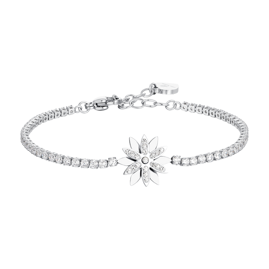 BRACCIALE TENNIS DONNA IN ACCIAIO FIORE GIREVOLE