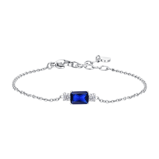 BRACCIALE DONNA IN ACCIAIO CON ZIRCONI BLU E BIANCHI
