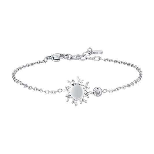 BRACCIALE DONNA IN ACCIAIO CON SOLE E CRISTALLO BIANCO