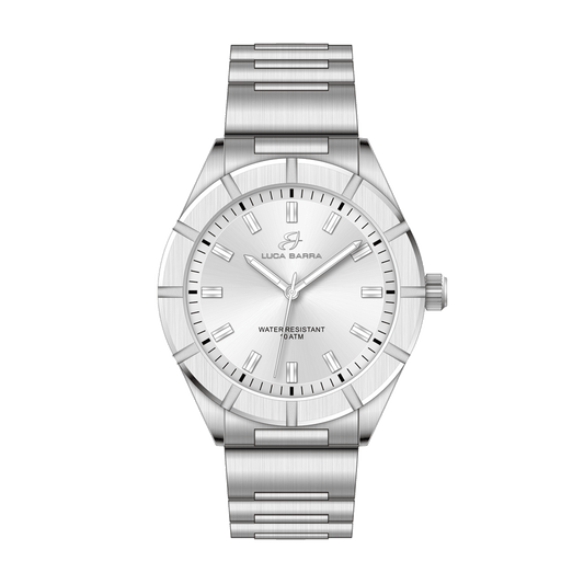 OROLOGIO UOMO IN ACCIAIO QUADRANTE BIANCO