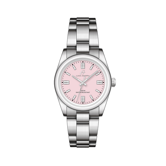 OROLOGIO DONNA IN ACCIAIO CON QUADRANTE ROSA