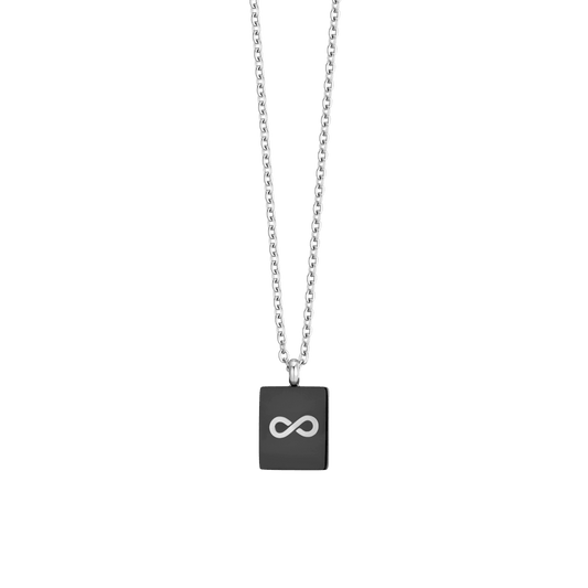 COLLANA UOMO IN ACCIAIO PIASTRA CON INFINITO