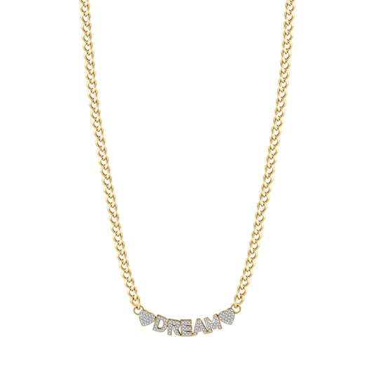 COLLANA DONNA IN ACCIAIO DORATO DREAM CON CRISTALLI BIANCHI