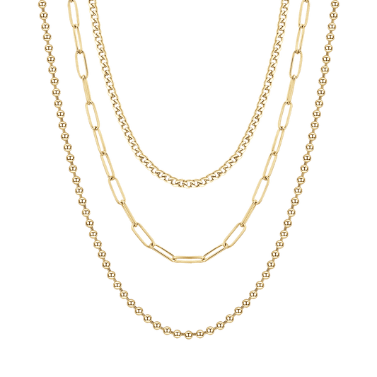 COLLANA DONNA IN ACCIAIO IP GOLD MULTIFILO