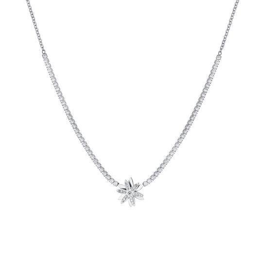 COLLANA TENNIS DONNA IN ACCIAIO FIORE GIREVOLE