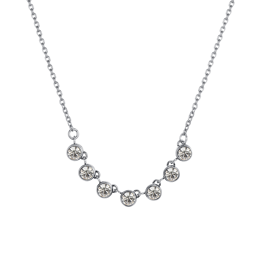 COLLANA DONNA IN ACCIAIO CRISTALLI BIANCHI