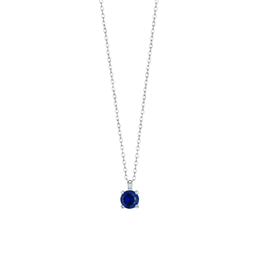 COLLANA DONNA IN ACCIAIO CON ZIRCONE BLU