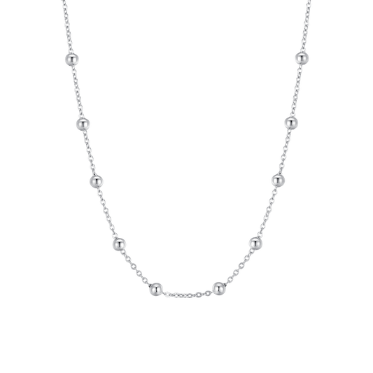 COLLANA DONNA IN ACCIAIO  CON SFERE