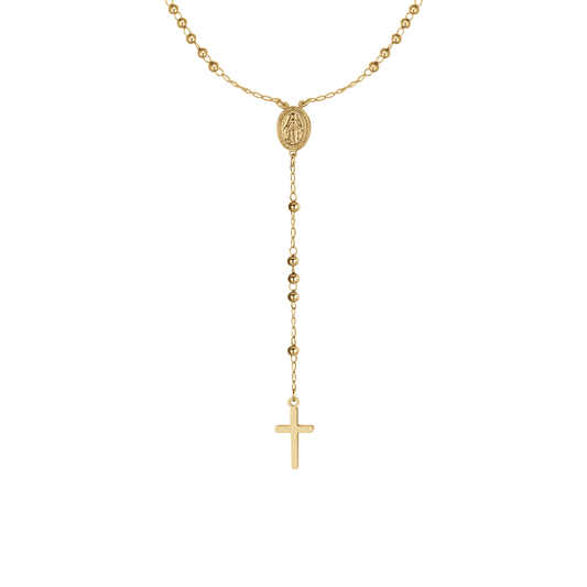 COLLANA DONNA ROSARIO  IN ACCIAIO IP GOLD