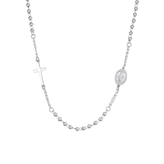 COLLANA DONNA ROSARIO IN ACCIAIO