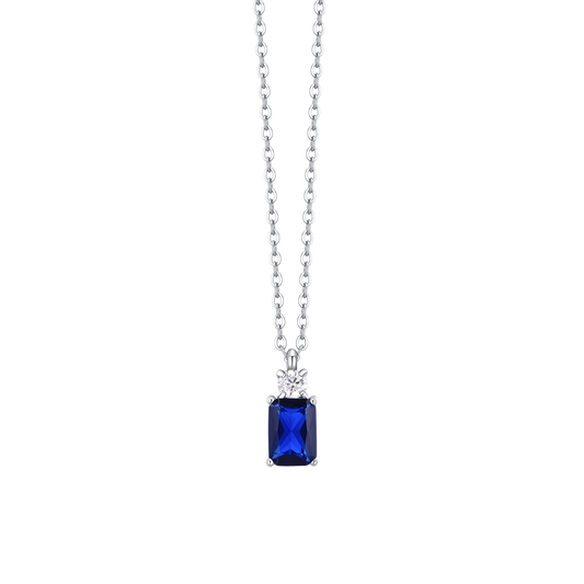 COLLANA DONNA IN ACCIAIO CON ZIRCONI BLU E BIANCO