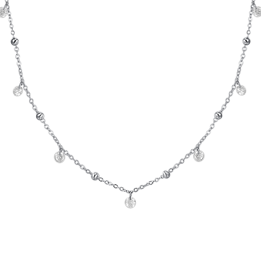 COLLANA DONNA IN ACCIAIO CON ZIRCONI BIANCHI