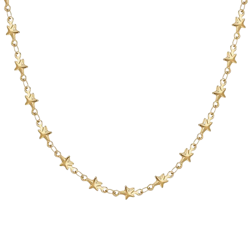 COLLANA DONNA IN ACCIAIO IP GOLD CON STELLE